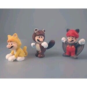 Super Mario Bros Mini Figure Cat Mario Cat Mario Flying Squirrel  Nitendo 1.5"